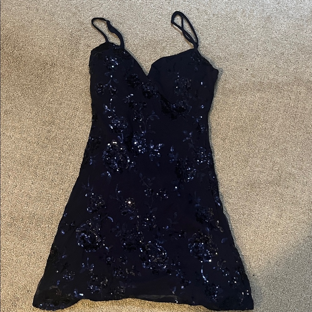 Windsor Navy Blue Sequin Dress